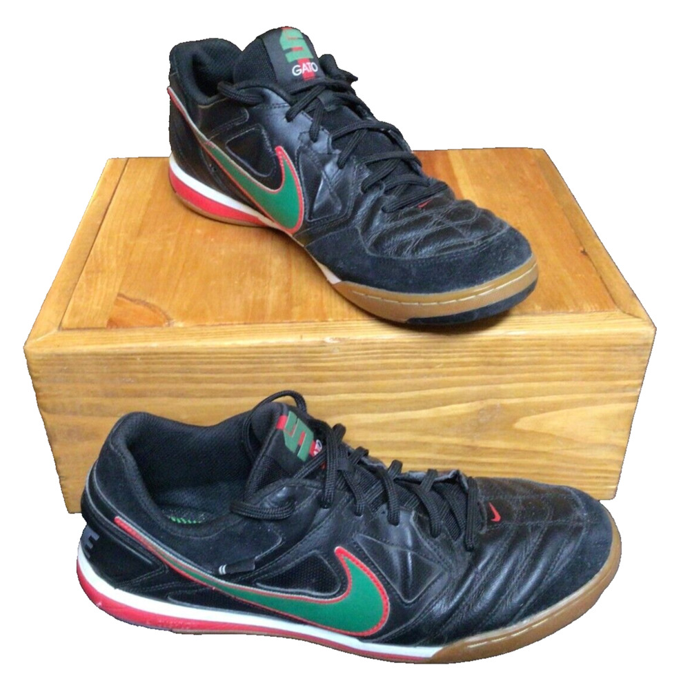 Nike Gato 5 415123-030 Black Green Red Indoor Soccer Shoes Mens Sz 13 2012 903A